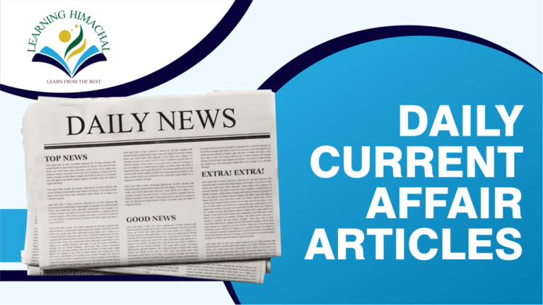 Daily Current Affair Articles